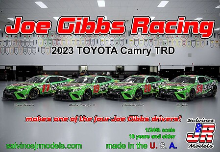 Salvinos 1/24 Joe Gibbs Racing Multi Drivers 2023 NASCAR Toyota Camry TRD Race Car (Interstate Batteries) (Ltd Prod)