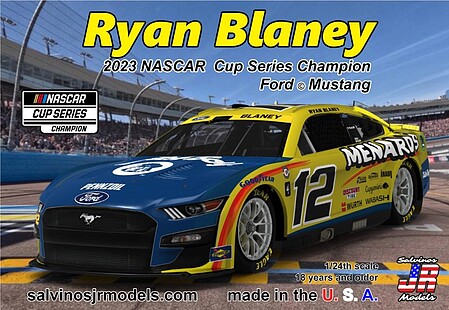 Salvinos 1/24 Ryan Blaney 2023 NASCAR Ford Mustang Cup Series Champion Race Car (Phoenix Raceway) (Ltd Prod)