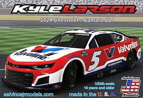 thumbnail interactive-video image 1 of SalvinosJR 1:24 Scale Model Kit – William Byron #24 Valvoline 2024 Chevy Camaro NASCAR Stock Car – Unassembled 1 of 3