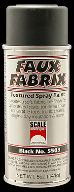 Scale-Motor Faux Fabrix Textured Spray Paint Goth Black 5oz.