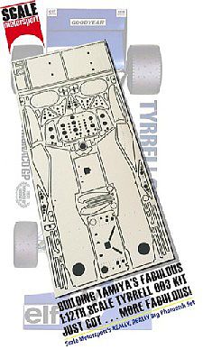 Scale-Motor Tyrrell 003 Monoco GP Photo-Etch Detail Set For TAM Plastic Model Vehicle Decal 1/12 #8090