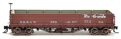 SoundTraxx Drop Bottom Gondola D&RGW #858 HOn3 Scale Model Train Freight Car #340565