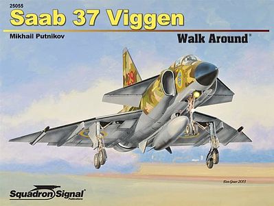 Squadron SAAB 37 Viggen Walk Around Authentic Scale Model Airplane Book #25055