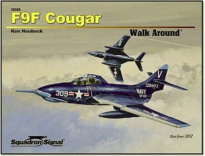 Squadron F9F Cougar Walk Around Authentic Scale Model Airplane Book #25068