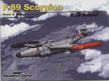 Squadron F-89 Scorpion Walk Around Authentic Scale Model Airplane Book #5561