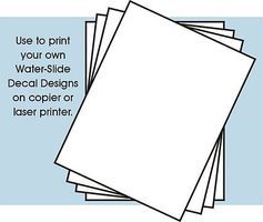 Stevens 8-1/2''x11'' White Decal Paper (4/pk) (for laser printer or copier)
