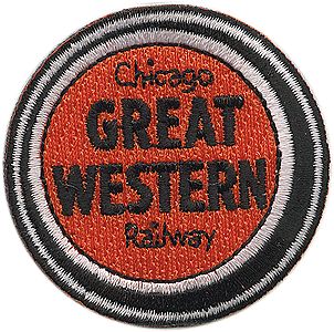 Sundance Chicago Great Western (Lucky Strike, Orange, Black, White) 2 Cloth Railroad Patch #72017