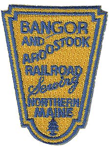Sundance Bangor & Aroostook (Shield, Yellow, Blue) 2-3/8 Vertical Cloth Railroad Patch #73005