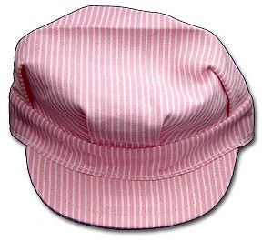 Stevens-Hats Pink/White Adult Size Engineer Cap w/Adjustable Strap