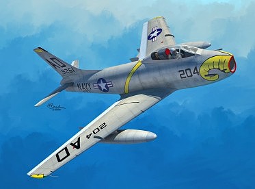 Sword FJ3/3M Fury USN Fighter Plastic Model Airplane Kit 1/72 Scale #72139