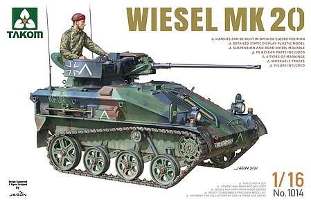 Takom Wiesel MK20 Plastic Model Military Tank Kit 1/16 Scale #1014