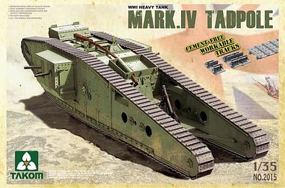Takom WWI Heavy Tank Mark IV Tadpole Plastic Model Military Vehicle Kit 1/35 Scale #2015