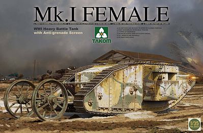 Takom WWI Mk.I Female Heavy Battle Tank Plastic Model Military Vehicle Kit 1/35 Scale #2033