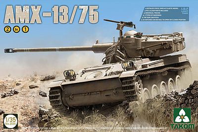 Takom AMX-13/75 I.D.F. Light Tank Plastic Model Military Vehicle Kit 1/35 Scale #2036