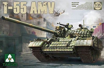 Takom Russian Medium Tank T-55 AMV Plastic Model Military Vehicle Kit 1/35 Scale #2042