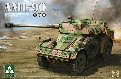Takom French Light Armoured Car AML-90 Plastic Model Military Vehicle Kit 1/35 Scale #2077