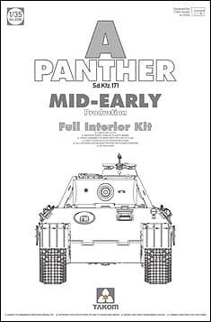 Takom Sd.Kfz.171 Panther A Mid-Early Full Interior Kit Plastic Model Vehicle Accessory 1/35 #2098