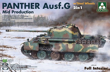 Takom Panther Ausf G Mid Production Tank Plastic Model Tank Kit 1/35 Scale #2120