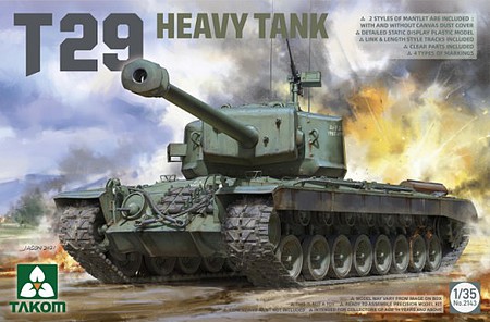 Takom US T29 Heavy Tank Plastic Model Military Vehicle Kit 1/35 Scale #2143