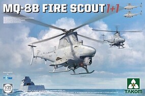 Takom MQ-8B Fire Scout Helicopter Drone (2 in 1) Plastic Model Military Airplane 1/35 Scale #2165
