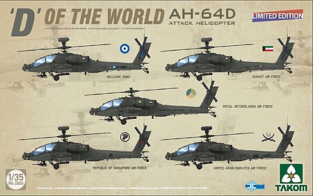 Takom D of the World AH-64D Attack Helicopter Plastic Model Military Helicopter 1/35 Scale #2606