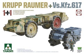 Takom Krupp Raumer & Vs.Kfz.617 Mine Clearing Plastic Model Military Vehicle 1/72 Scale #5007
