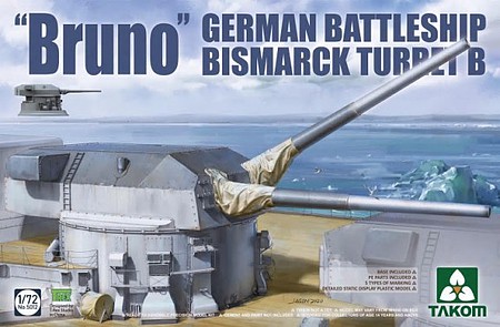 Takom Bismarck Battleship Turret B Bruno Plastic Model Ship Accessory 1/72 Scale #5012