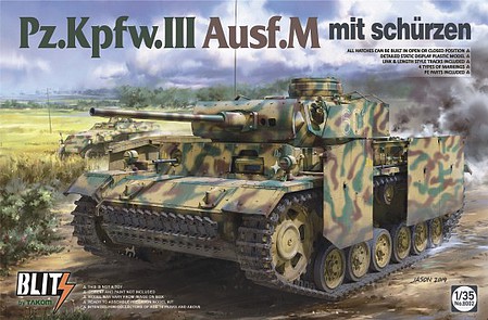 Takom Pz.Kpfw.III Ausf.M Mit Schurzen Tank Plastic Model Military Vehicle 1/35 Scale #8002