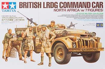 Tamiya British LRDG Command Car w/7 Figures Plastic Model Military Vehicle Kit 1/35 Scale #32407