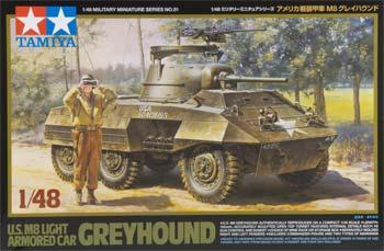 Tamiya US M8 Light Armored Car Greyhound Plastic Model Military Vehicle Kit 1/48 Scale #32551