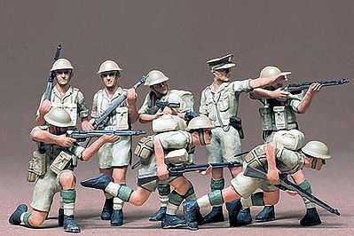 Tamiya British 8th Army Infantry Soldier Set Plastic Model Military Figure Kit 1/35 Scale #35032
