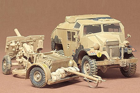 Tamiya British 25 Pounder Gun/Quad Plastic Model Military Vehicle Kit 1/35 Scale #35044