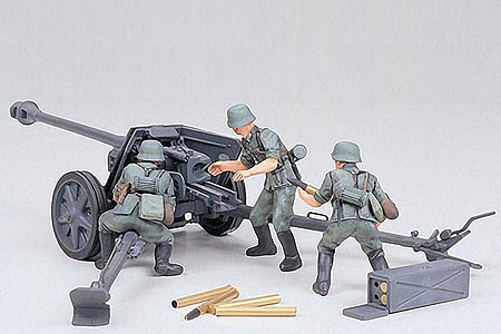 Tamiya German 75mm Anti-Tank Gun Plastic Model Military Diorama Kit 1/35 Scale #35047
