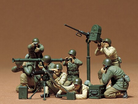 Tamiya US Gun & Mortar Soldier Team Plastic Model Military Figure Kit 1/35 Scale #35086