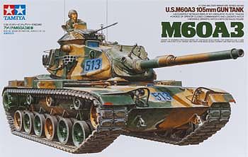 Tamiya US M60A3 105mm Gun Tank Plastic Model Military Vehicle Kit 1/35 ...