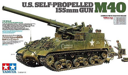 Tamiya US Self-Propelled 155mm Gun M40 Plastic Model Military Vehicle Kit 1/35 Scale #35351