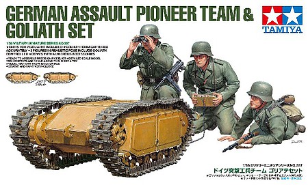 Tamiya German Assault Pioneer Team with Goliath Plastic Model Military Kit 1/35 Scale #35357