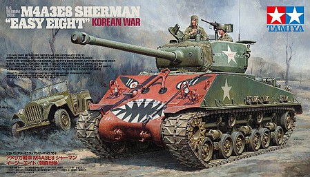 Tamiya US Medium Tank M4A3E8 Sherman Easy Eight Plastic Model Military Vehicle Kit 1/35 #35359