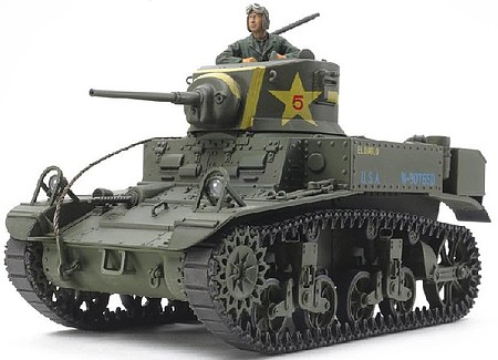 Tamiya US Light Tank M3 Stuart Late Production Plastic Model Military Vehicle Kit 1/35 #35360