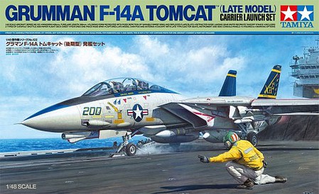 Tamiya F14A Tomcat Fighter Carrier Launch Set Plastic Model Airplane Kit 1/48 Scale #61122