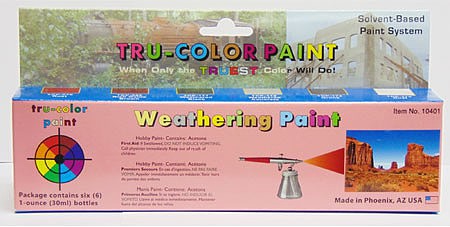 Tru-Color Weathering Set #1 Airbrush Paint Hobby and Model Enamel Paint #10401