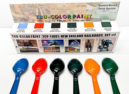 Tru-Color New England Railroads Paint Set #1 (6 Colors) Hobby and Model Enamel Paint Set #11001
