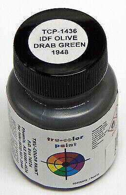 Tru-Color IDF Olive Drab Green 1948 1oz Hobby and Model Enamel Paint #1436