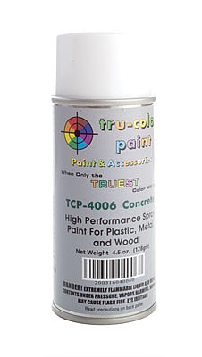 Tru-Color Matte Concrete Spray 4.5oz Hobby and Model Enamel Paint #4006