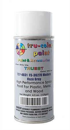 Tru-Color Modern Haze Gray Spray 4.5oz - Hobby and Model Enamel Paint #4031