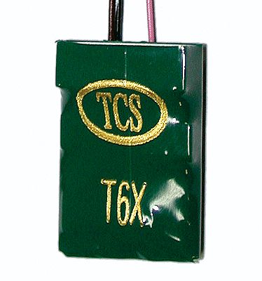 TCS T6X 6-Function DCC Decoder w/Detachable Harness - Control Only Hardwire, .661 x .969 x .217 16.79 x 24.61 x 5.51mm