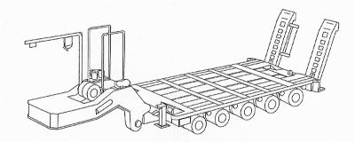 Trident M1000 5 Axle Heavy Duty Flatbed HO Scale Model Roadway Vehicle #81002