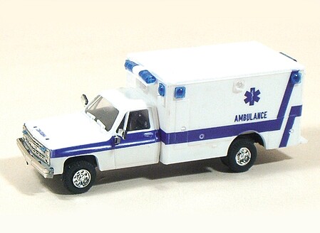 Trident Air Force Ambulance Chevrolet Pickup Cab White & Blue HO Scale Model Roadway Vehicle #90044