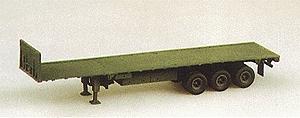 Trident M872 3 Axle 34 Ton Flatbed No Tractor Green HO Scale Model Railroad Vehicle #90068