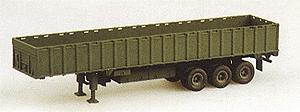 Trident M872A3 3 Axle 34 Ton Flatbed w/Sidewalls Green HO Scale Model Railroad Vehicle #90069